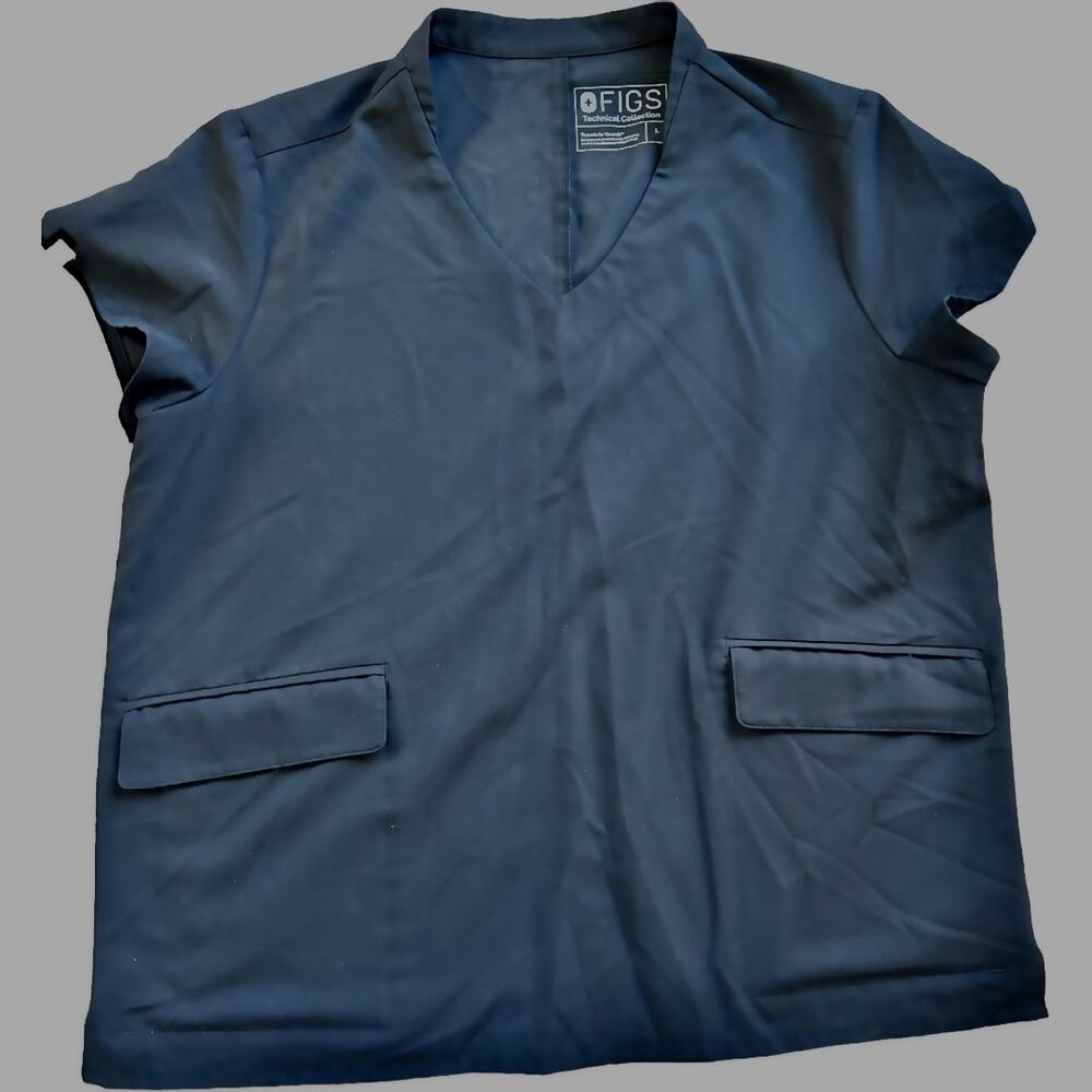 EUC Black Women's Figs Flap Pocket Scrub Top Size Women's Large